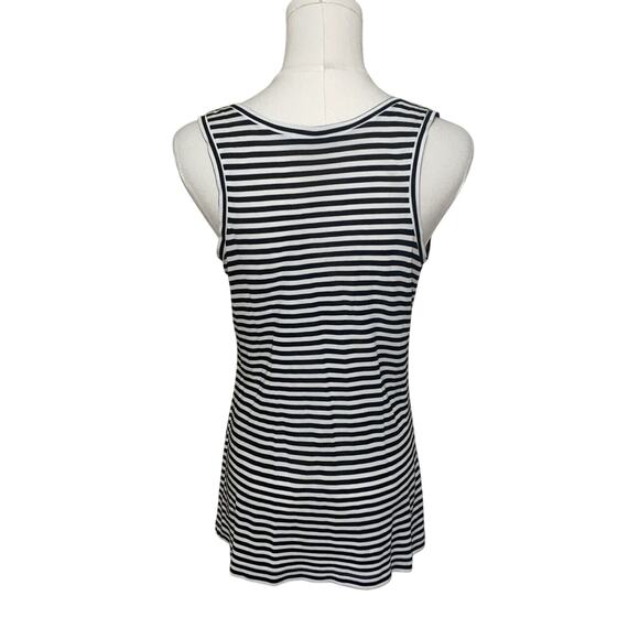 MaxMara Basic Tank Top Blouse Camisole Womens Medium Black White Stripe - Picture 5 of 7